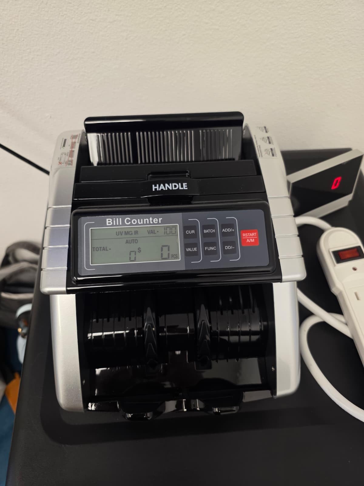 Aneken Money Counter Machine with Value Count, Dollar, Euro UV/MG/IR/DD/DBL/HLF/CHN Counterfeit Bill Detectors, Add and Batch Modes, Cash Counter with LCD Display customer photo 1