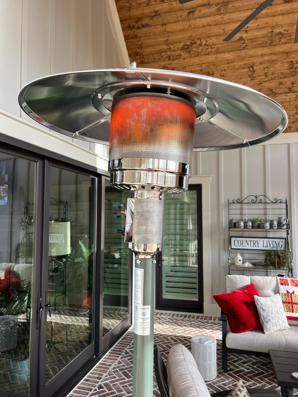 EAST OAK 50,000 BTU Patio Heater with Sand Box, Table Design, Double-Layer Stainless Steel Burner, Wheels, Triple Protection System, Outdoor Heater for Home and Residential, Pinecone customer photo 1