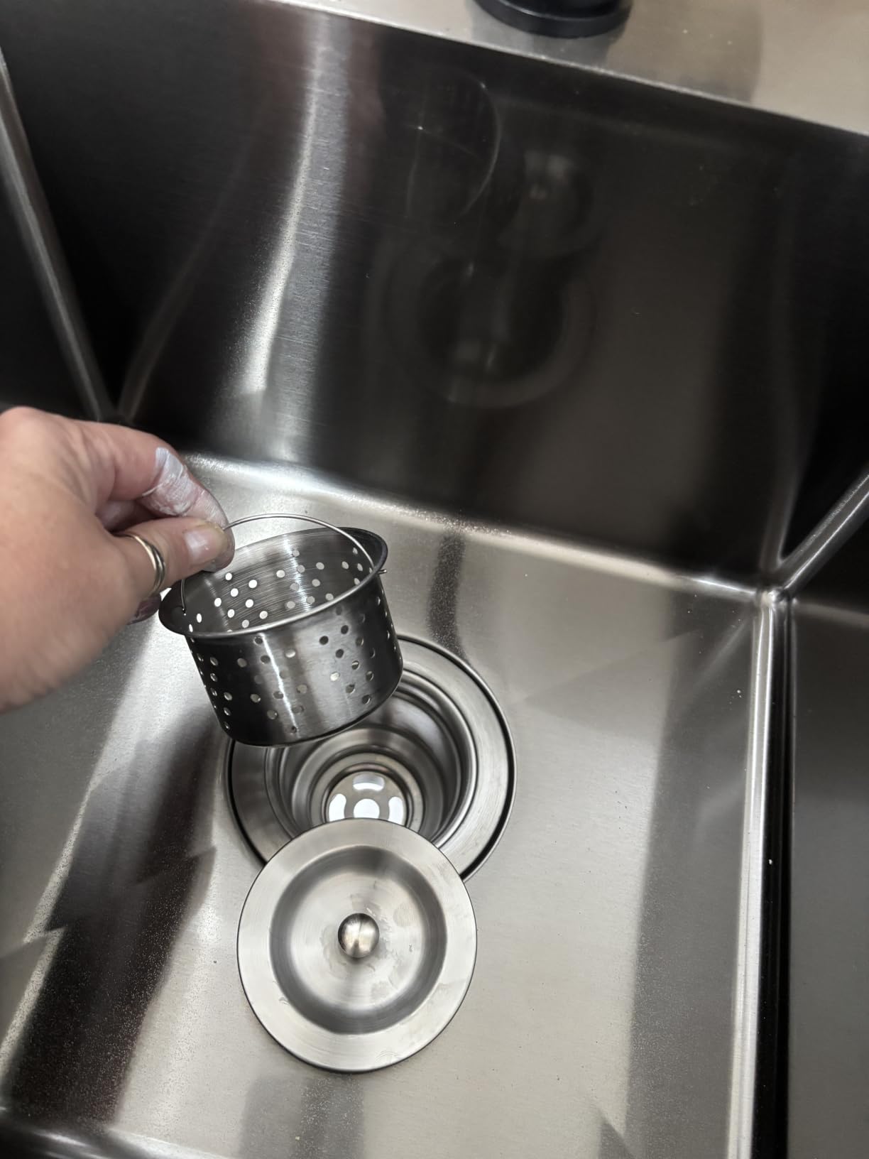 VAPSINT 15x15 Inch Black Drop In Bar Sink, Single Bowl Top Mount Handmade Gunmetal Black Wet Bar Prep RV Sink, 16 Gauge Stainless Steel Outdoor Small Kitchen Sinks with Grid & Drain Strainer customer photo 2