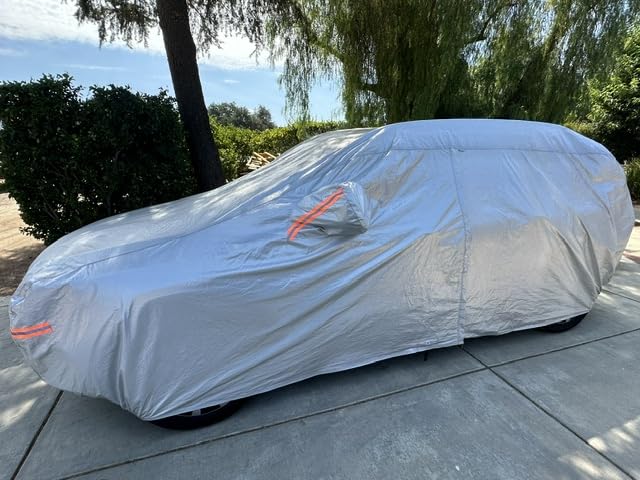 EzyShade 10-Layer Car Cover Waterproof All Weather - See Vehicle Size-Chart - Car Covers for Automobiles & Car Snow Cover - Full Exterior Covers - Winter Rain Sun SUV Sedan. Size A4 (See SizeChart) customer photo 2