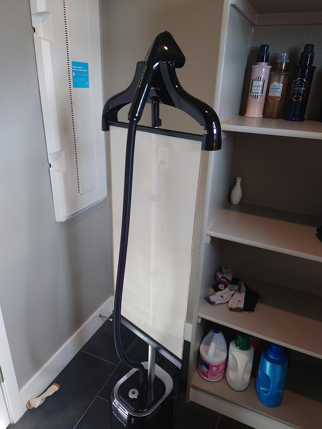 Rowenta Pro Style Standing Steamer 30g/min 45-Sec Heat-Up, 1500W, IS3440 | Steam & Press vertical support, XL Delta head, 51 oz removable tank, 3 settings, Fabric brush, Anti-calc function customer photo 2