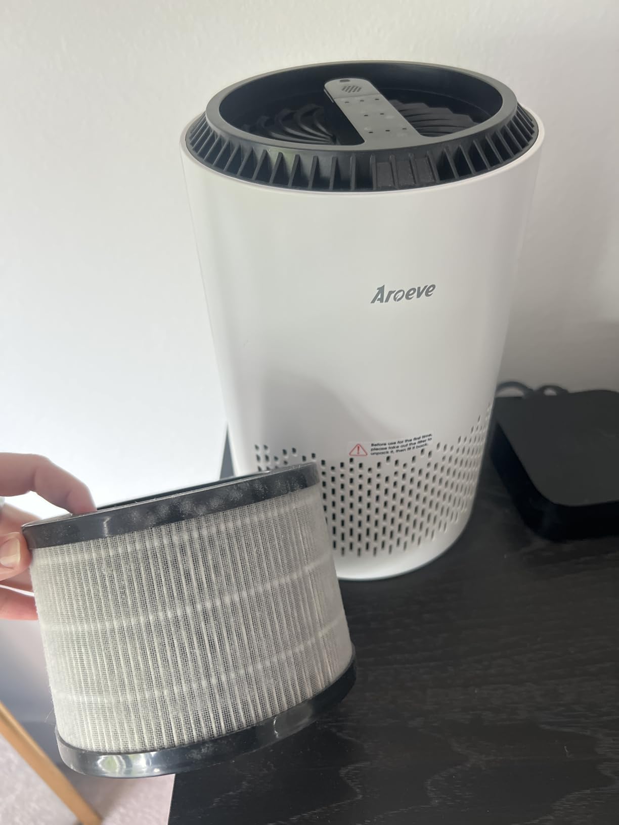 AROEVE Air Purifiers for Bedroom with Sleep Mode Speed Control-MK01A(White) | Energy Star Efficiency, Meet Global Recycled Standard, 360-Degree Air Inlets, 22dB Noise Level, Aromatherapy Function customer photo 1