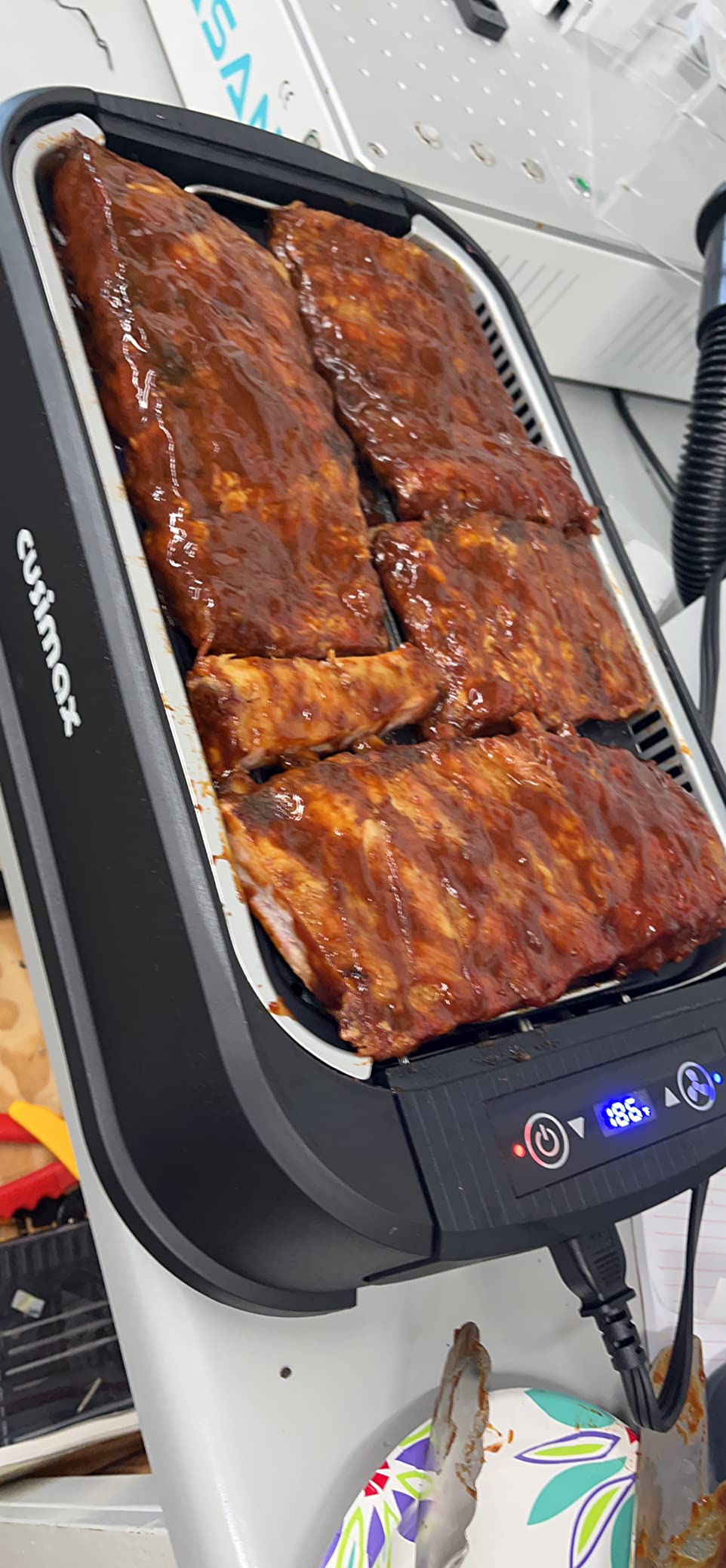Smokeless Grill Indoor, CUSIMAX Electric Grill, 1500W Indoor Grill, Black | Portable Korean BBQ Grill with Smart LED Display & Tempered Glass Lid, Non-stick Removable Plate, Dishwasher Safe customer photo 2