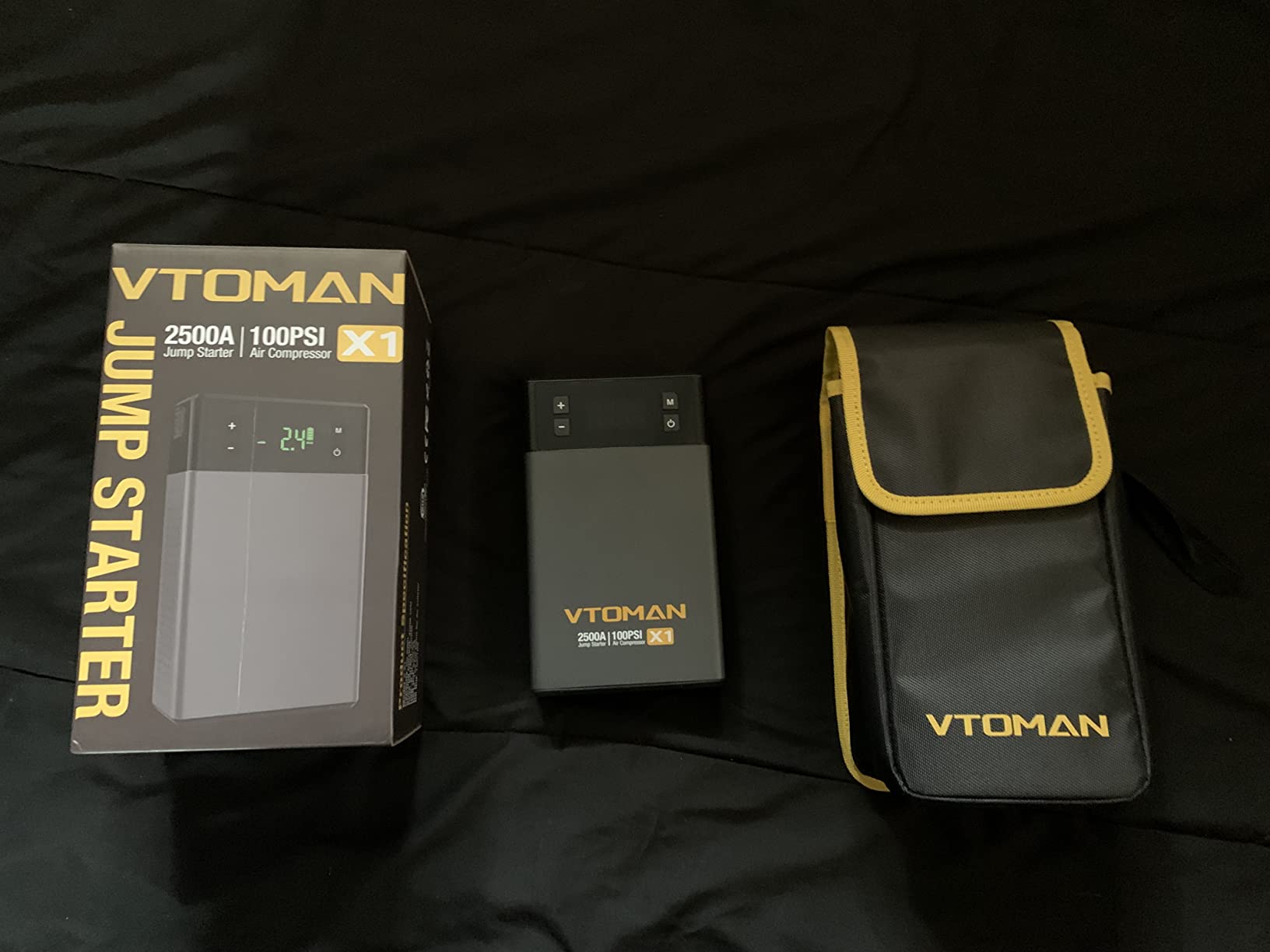 VTOMAN X1 2500A Jump Starter, 150PSI Air Compressor for 8.5L Gas/6L Diesel | 12V Portable Booster Pack, Lithium Car Jump Box with Auto-Shutoff Tire Inflator & USB Charger, Emergency LED Flashlight customer photo 2