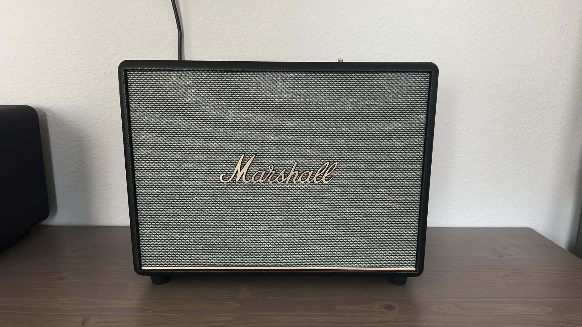 Marshall Woburn III Bluetooth Home Speaker - Loud Stereo Sound with Bass and Treble Controls | Plug-in Powered | Record Player Compatible | HDMI, RCA, 3.5mm Aux Inputs - Black customer photo 2
