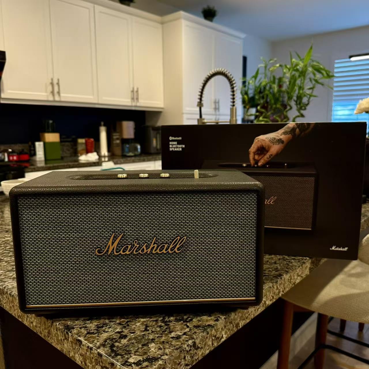 Marshall Stanmore III Bluetooth Home Speaker - Loud Stereo Sound with Bass and Treble Controls | Plug-in Powered | Record Player Compatible | RCA and 3.5mm Aux Inputs - Black customer photo 1