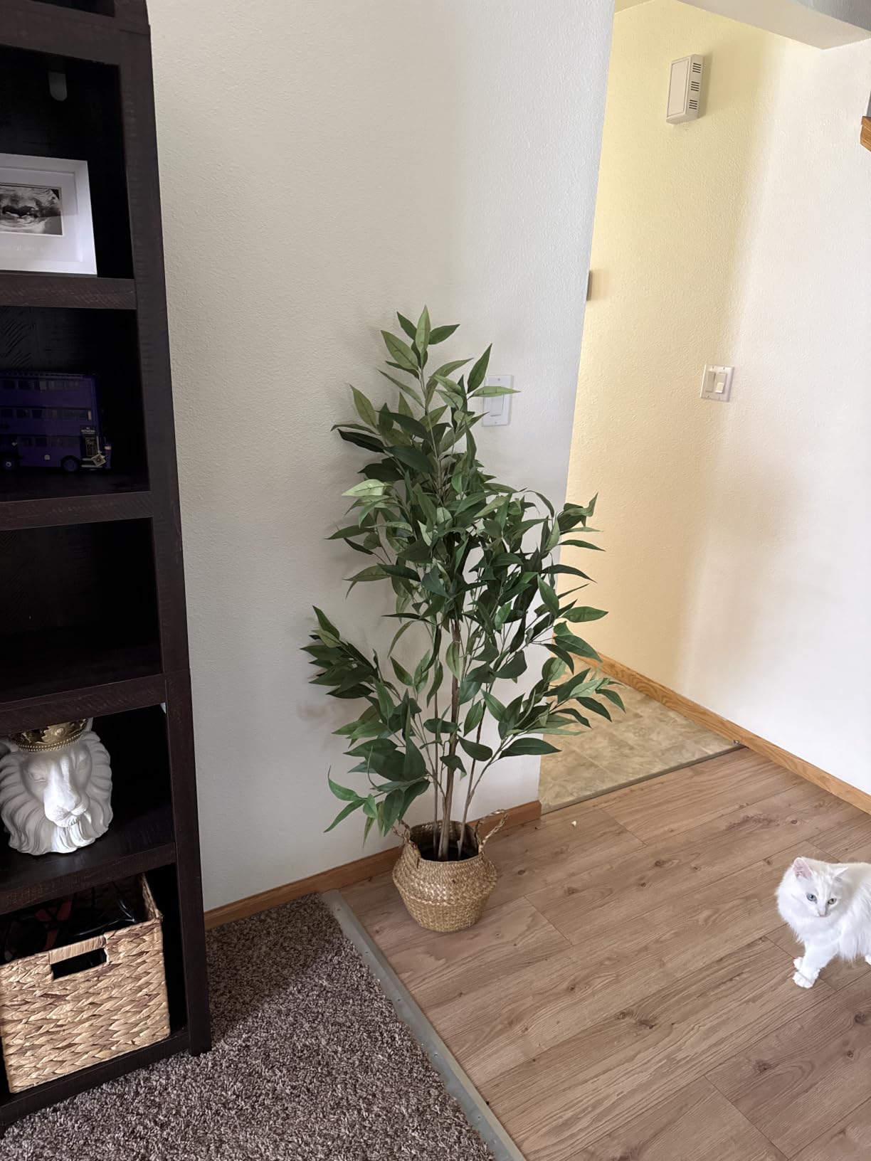 Ferrgoal 4Ft Artificial Eucalyptus Plant with Basket & Silk Leaves | Faux Plants Indoor, Floor Plant for Home Décor Office Living Room, Housewarming customer photo 1