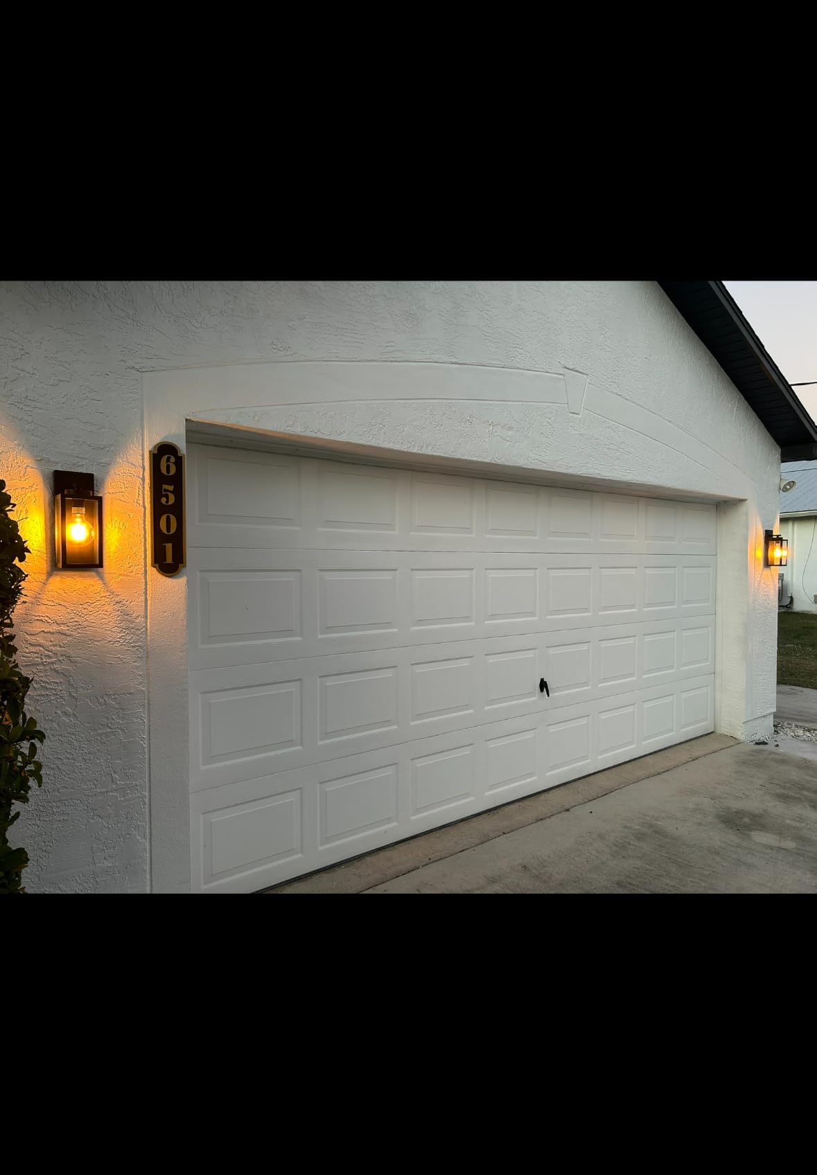 Outdoor Wall Light Fixtures, Exterior Waterproof Wall Lanterns, Porch Sconces Lighting with E26 Sockets & Glass Shades, Modern Matte Black Outside Lights for Patio Front Door Entryway Garage, 2-Pack customer photo 2