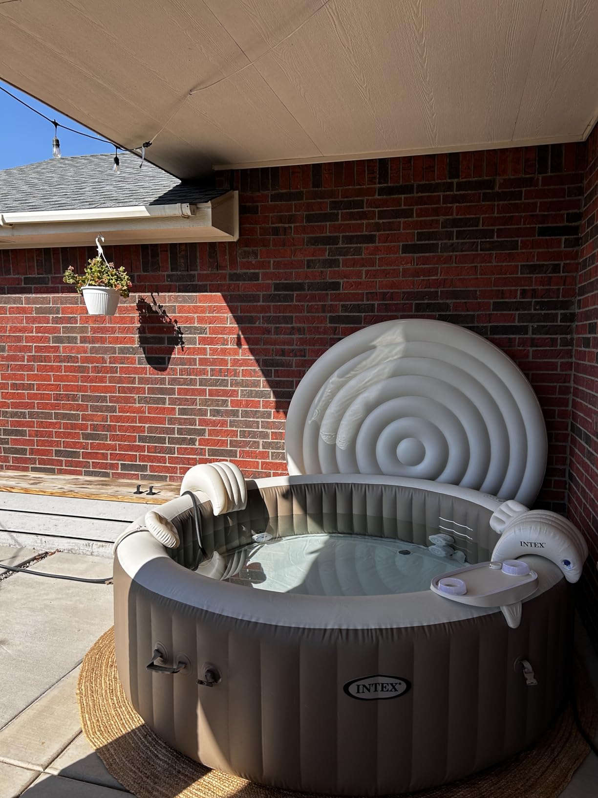 INTEX PureSpa Plus 6 Person Round Inflatable Hot Tub, Bubble Massage Spa Set with Energy Efficient Cover, 2 Headrests, & LED Light, 85 in x 28 in customer photo 2