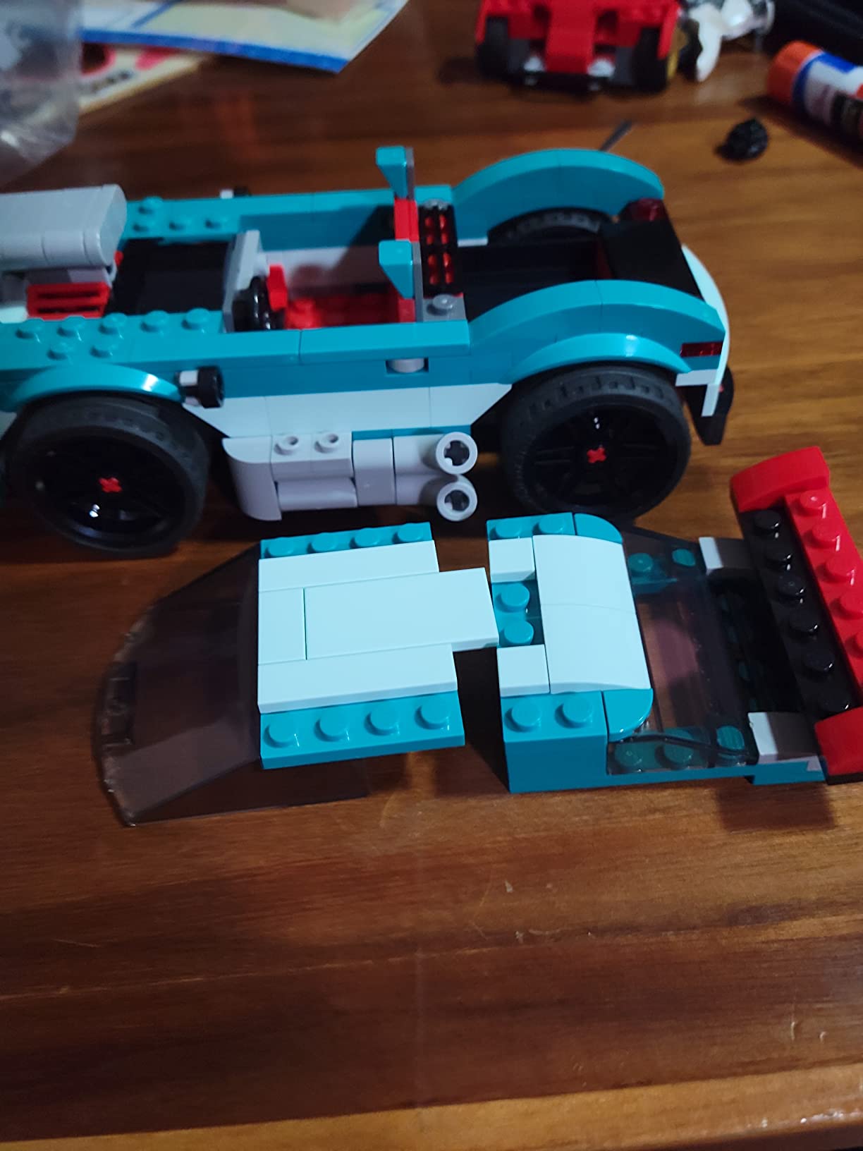 Creator 3 in 1 Street Racer Car, Rebuildable Kit Transforms to a Muscle Car, Hot Rod, or Race Car Toy, Great Model Car Toy Gift for Boys and Girls Age 7+ Years Old, 31127 customer photo 1
