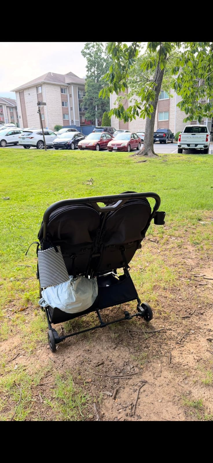 Mompush Lithe Double Stroller, Lightweight Side by Side, Infant & Toddler | 25 lbs design, 30-inch width fits doorways, one-step fold, independent recline, UPF50+ canopy, all-wheel suspension customer photo 1