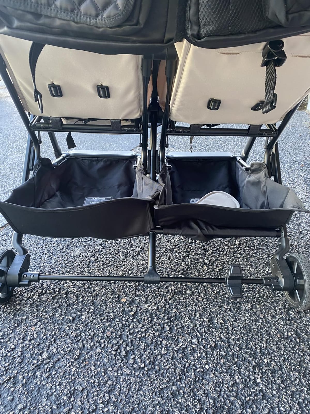 Mompush Lithe Double Stroller, Lightweight Side by Side, Infant & Toddler | 25 lbs design, 30-inch width fits doorways, one-step fold, independent recline, UPF50+ canopy, all-wheel suspension customer photo 2