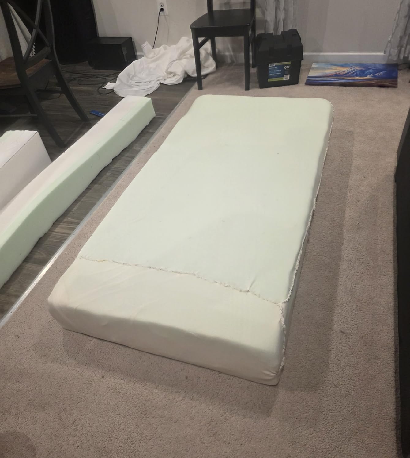 FDW 8 Inch Queen Mattress, Medium Firm, Gel Memory Foam, White, Dual Construction, Pressure Relief, Cooling Foam, Removable and Washable Cover, Bed in a Box, CertiPUR-US Certified customer photo 1
