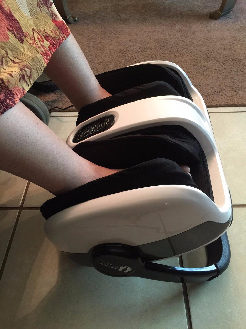 Cloud Massage Shiatsu Foot Massager with Heat, Standard Size, White | Deep Kneading & Compression, Adjustable Intensity, Multi-Mode Leg and Foot Massager with Remote Control, Anti-Slip Base customer photo 2