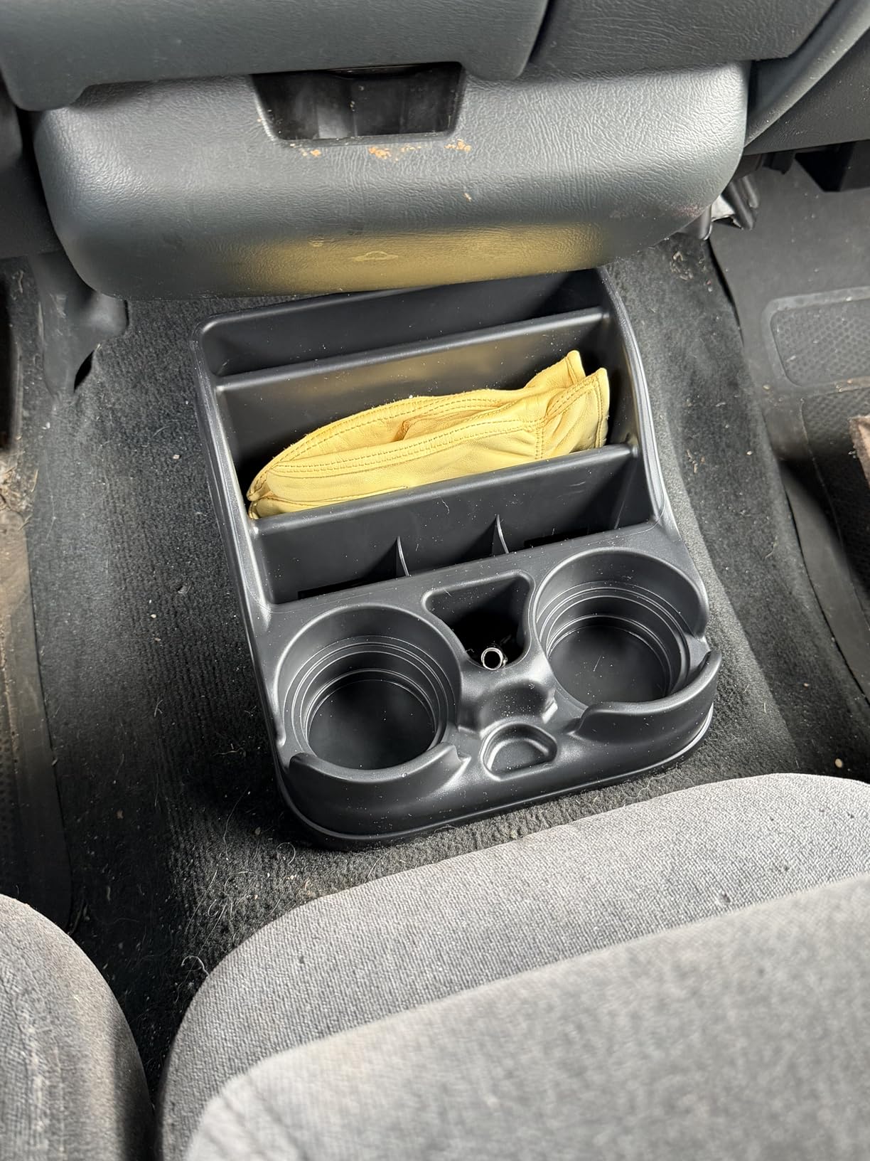 Moblorg Small Center Console for Cars, Trucks, Minivans, SUVs, Vehicle Organizer, Cup Holders, Recycled Plastic, Made in USA (Black) customer photo 2