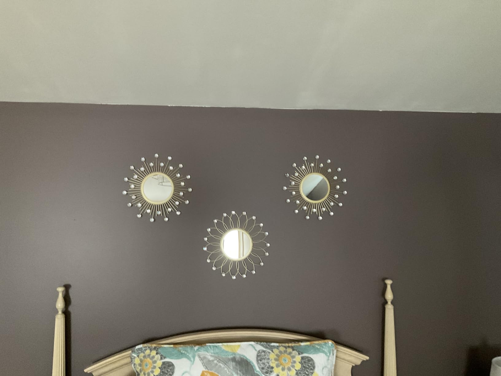 3 Pack Metal Mirrors for Wall Sunburst Wall Mirrors Home Décor Decorative Hanging Wall Art for Living Room Bedroom Entryway (Gold, Sunburst) customer photo 1