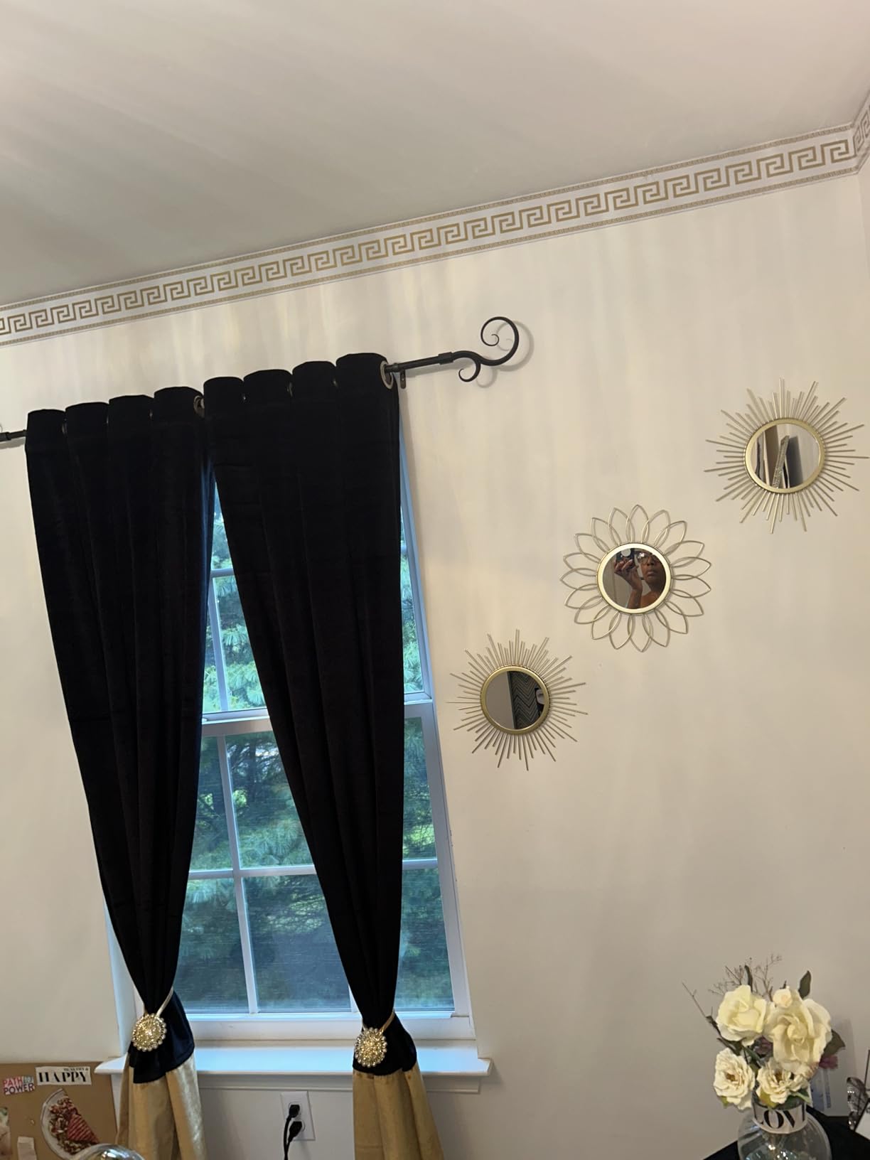 3 Pack Metal Mirrors for Wall Sunburst Wall Mirrors Home Décor Decorative Hanging Wall Art for Living Room Bedroom Entryway (Gold, Sunburst) customer photo 2