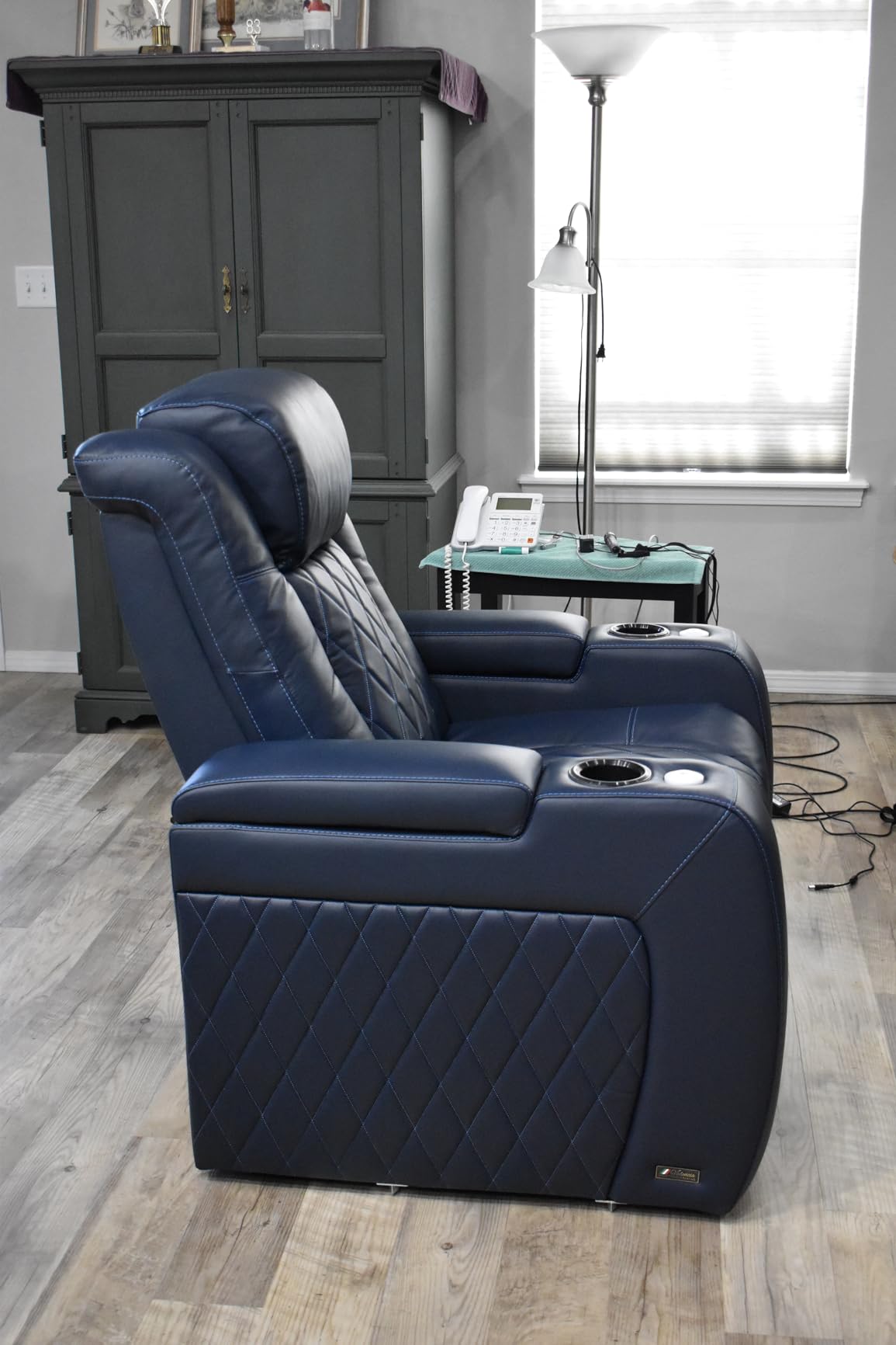 Valencia Tuscany Home Theater Seat - Nappa Leather Power Recliner with Cool Gel Memory Foam, USB-C/A Charging, RGB LED Lights, Adjustable Lumbar & Headrest (Single Recliner, Dark Chocolate) customer photo 1