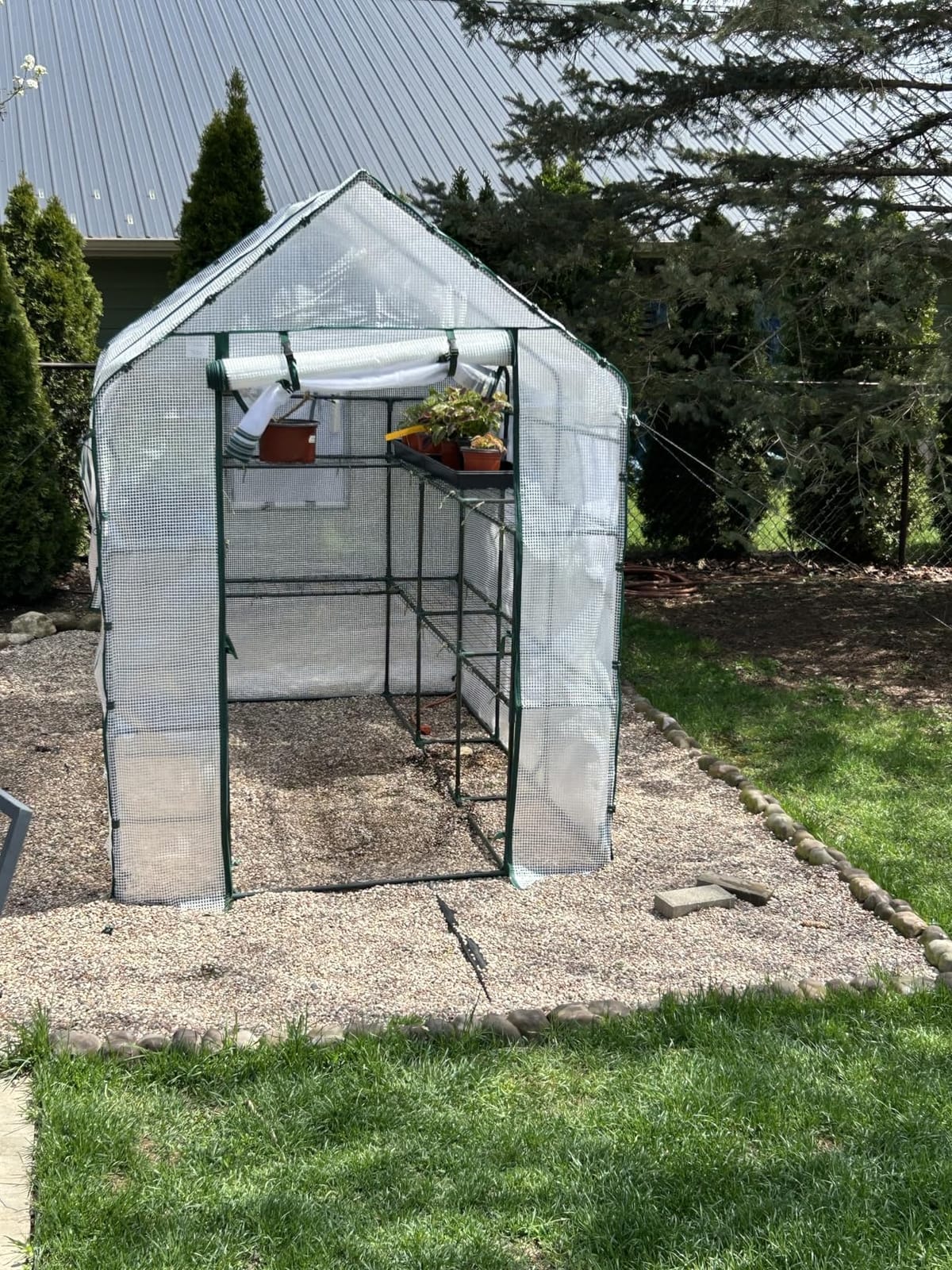 SUNGIFT Walk-in Greenhouse, 57 x 61 x 80 in, 3 Tiers 10 Shelves | Outdoor Greenhouse Kit for Herbs, Flowers, Seedlings, and Small Pots, with Roll-up Door, Side Windows, and No-tool Setup customer photo 2