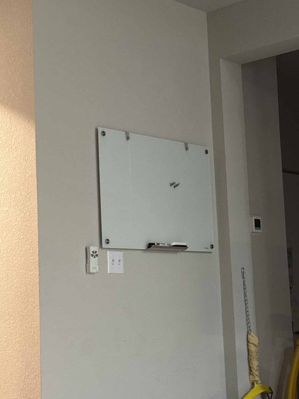 Glass Whiteboard Dry Erase Board - TANKEE Magnetic Glass White Board 36 x 24 Inches, Modern Large Frameless White Board for Wall, Office, Home, School, with Marker Tray, 3' x 2' customer photo 2