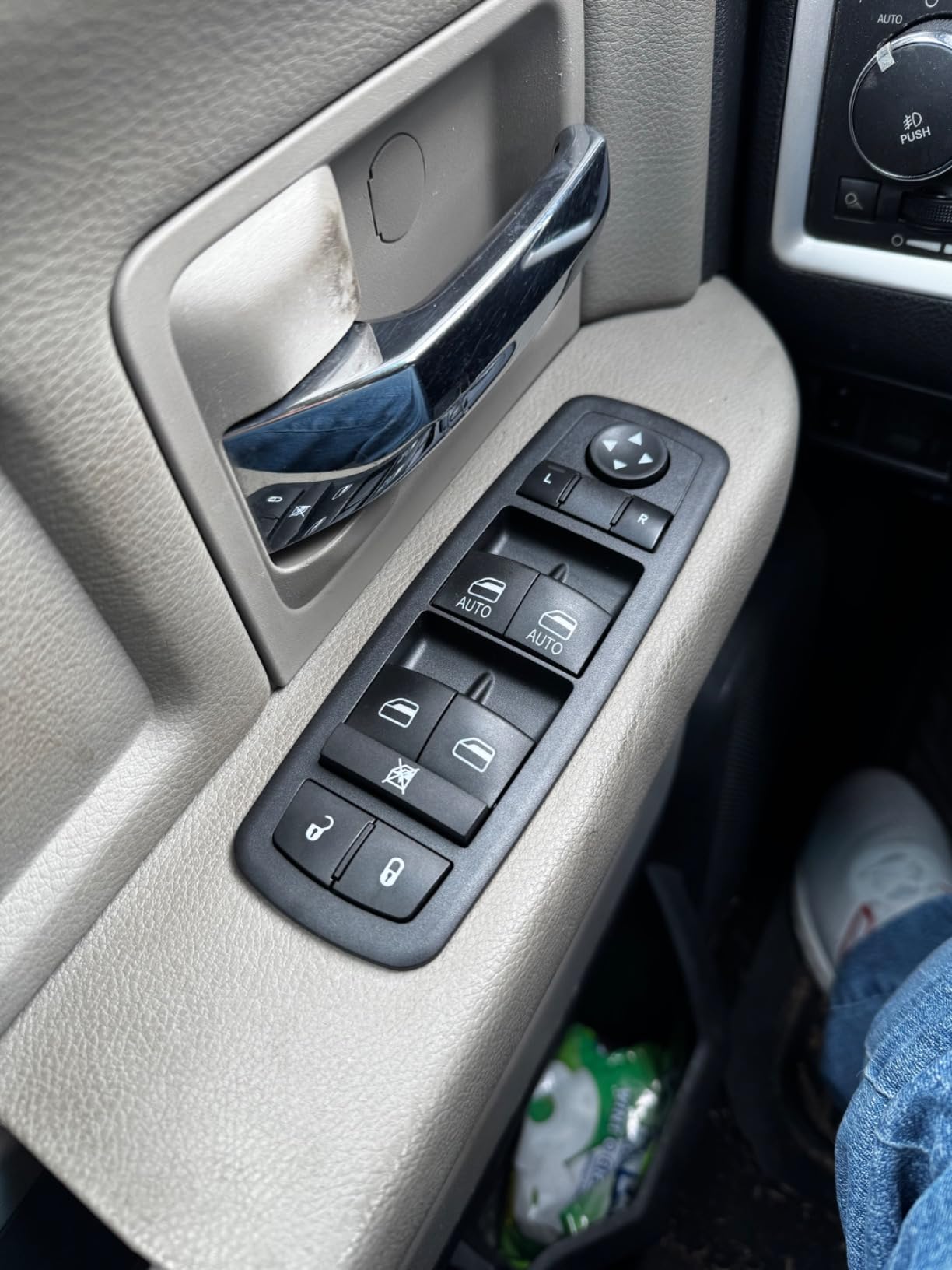 Obaee Master Power Window Switch Door Lock Main Control Button Front Left Driver Side Compatible with 2009 2010 2011 2012 Dodge RAM 1500/2500/3500 Pickup Crew Cab Quad Replacement 4602863AB 4602863AC customer photo 1