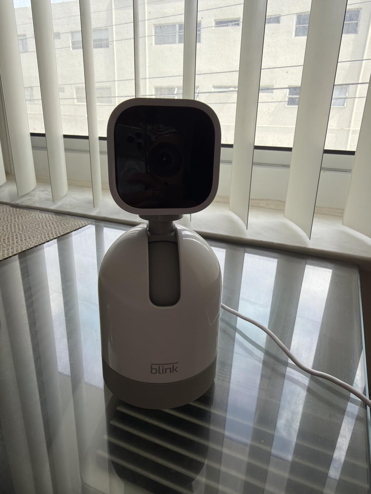 Blink Mini Pan-Tilt Camera (newest model), Rotating indoor plug-in smart security camera, two-way audio, HD video, motion detection, Works with Alexa (White) customer photo 2