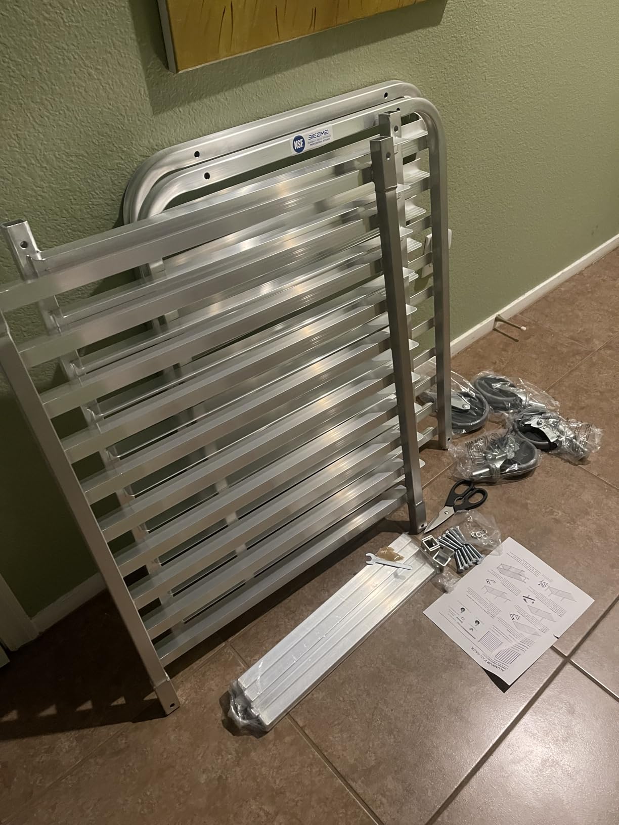 BIEAMA 20-Tier Aluminum Sheet Pan Rack, NSF Full Size Bun Pan Rack customer photo 2