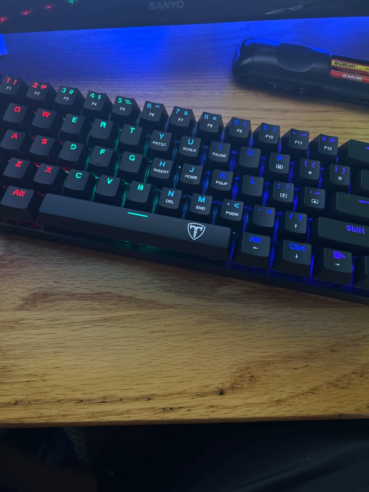 60% Wired Mechanical Gaming Keyboard with Blue Switches, LED Backlit | 61 Keys Ultra-Compact Mini Portable Office Keyboard for PC/Mac/Xbox, 18 LED Backlight, Easy to Carry On Trip, Black customer photo 1