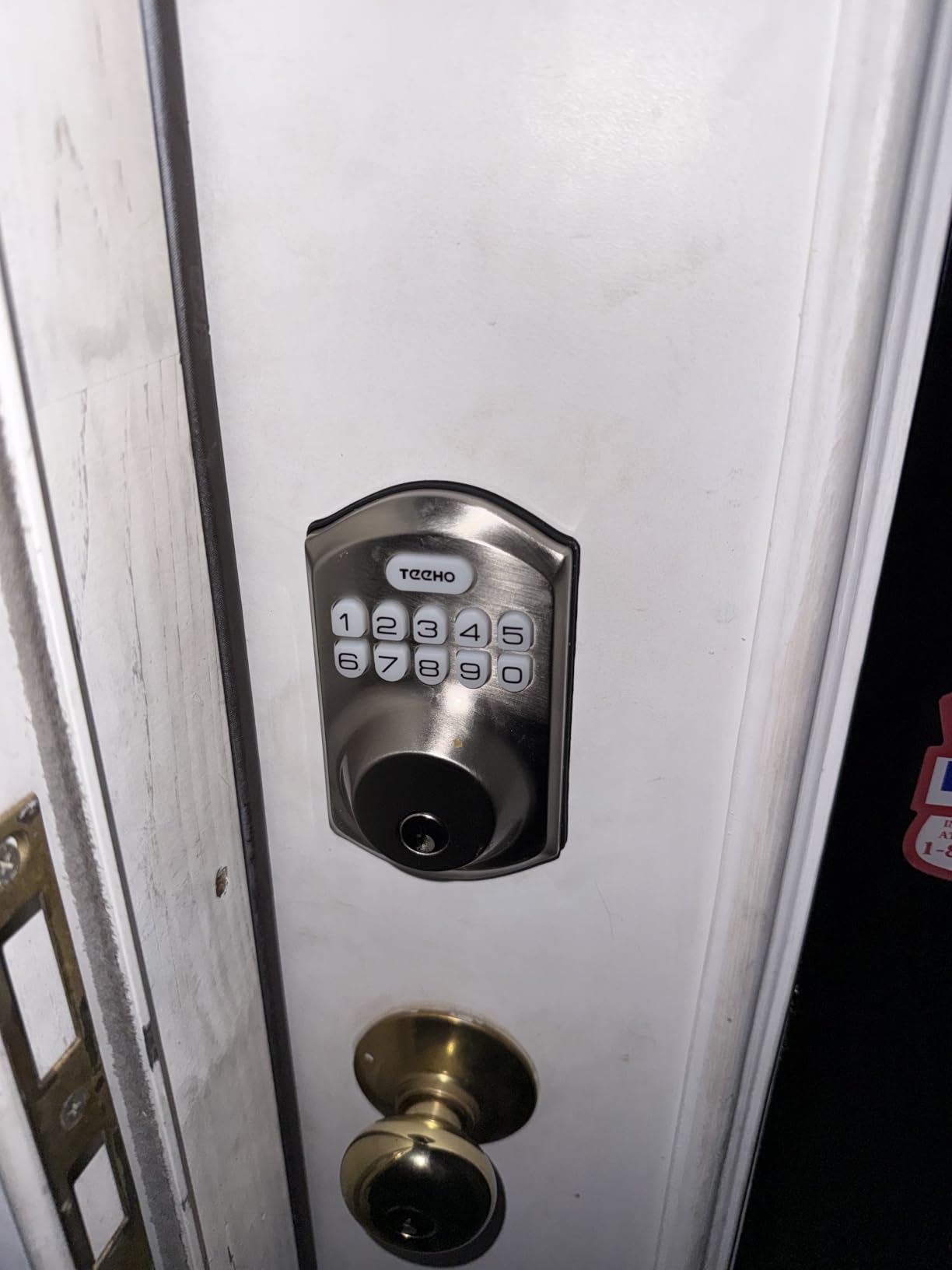 TEEHO TE001 Keyless Entry Deadbolt with Keypad for Front Door, Satin Nickel | ANSI Grade 3 Security, 20 User Codes, Low Battery Alert, IP54 Waterproof, One Touch Lock, Anti-Peep Password & 2 Backup Keys customer photo 1