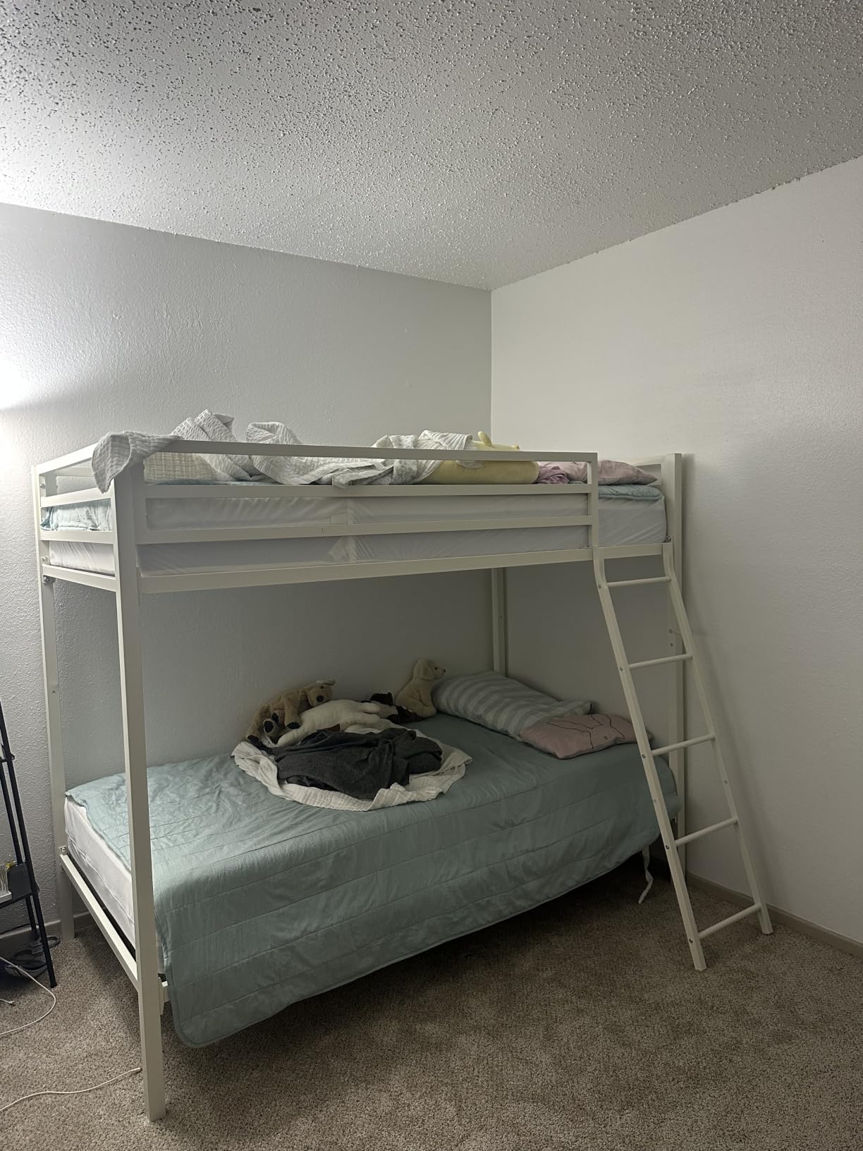 SHA CERLIN Bunk Bed Twin Over Twin Size with Ladder and Guardrail, Black | Heavy Duty, Metal Slats Support, No Box Spring Needed, Small Space Saving Furniture for Bedroom Dorm customer photo 2
