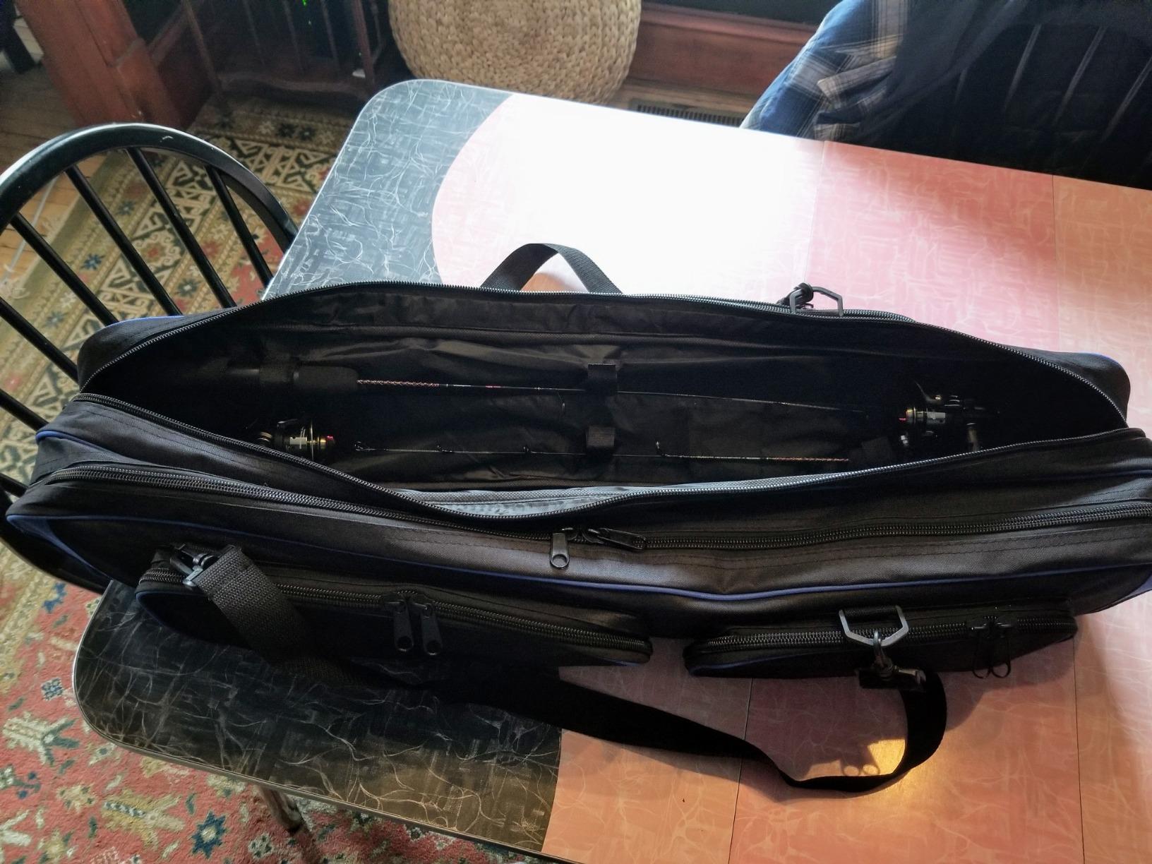 Ice Fishing Rod Case - Water-Resistant Travel Rod & Reel Case with Hard Shell Tube, Spinning Rod & Tip-Up Storage - Fits 8 Setups - 36 inches customer photo 2