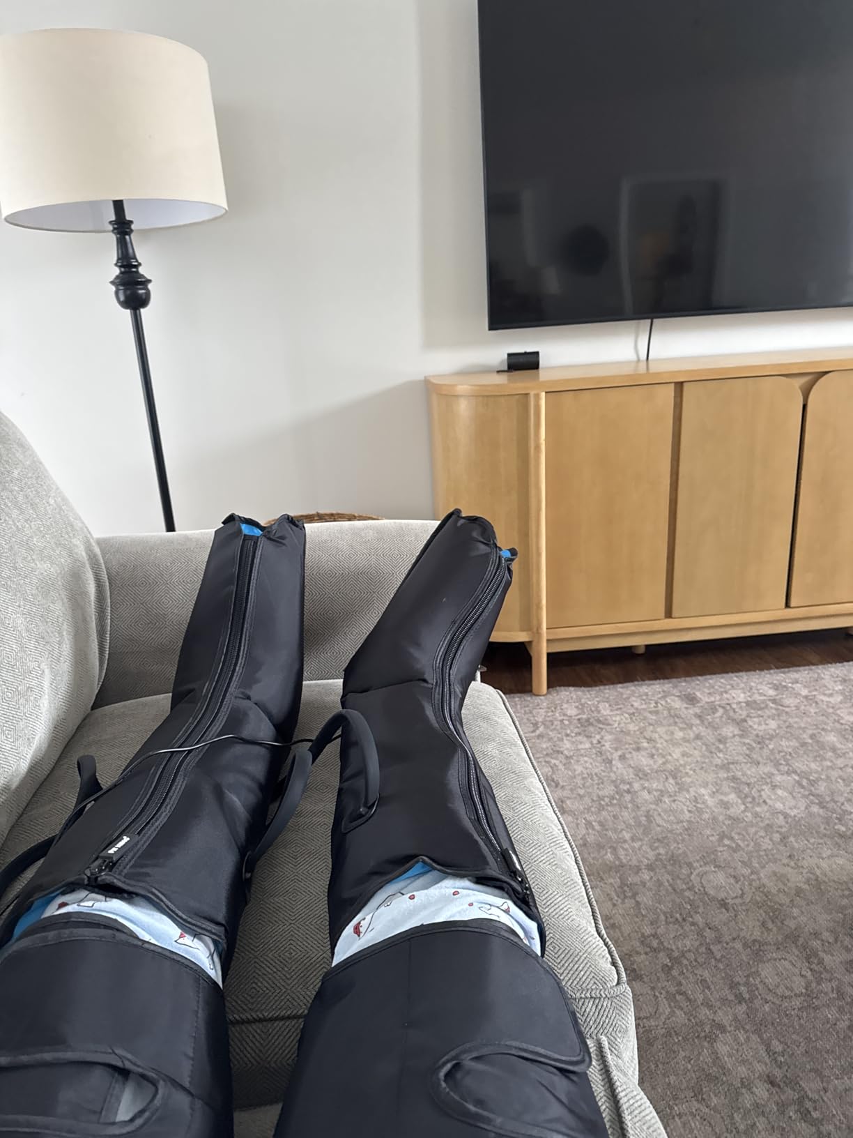 FIT KING Leg Compression Massager with Heat for Circulation and Pain Relief | FSA-HSA, Full Leg & Foot Massage for Swelling Edema RLS, Pressure Sensor, LCD Display, 3 Modes & Levels, Gift for Dad Mom Wife customer photo 2