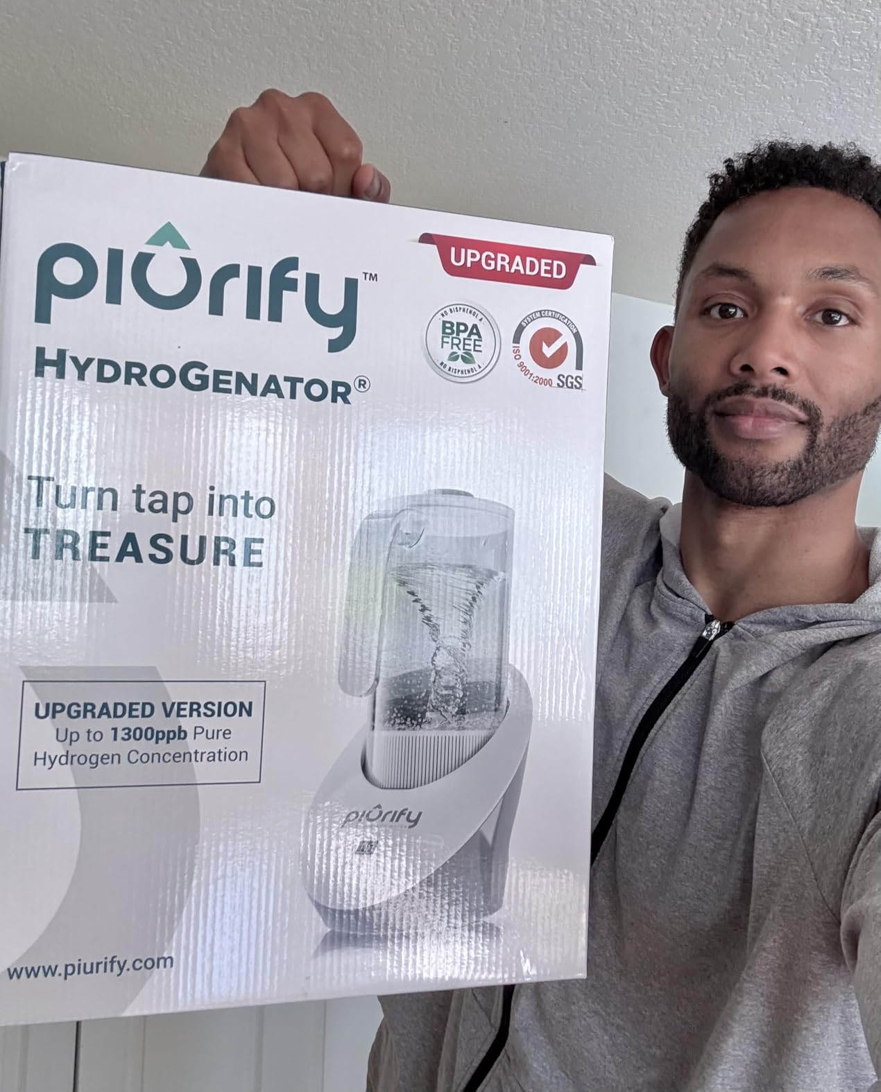PIURIFY 3 in 1 Hydrogen Water Machine | BPA-Free Tritan | 50 OZ | Hydrogen Water Generator + Vortex Structured Water + Calcium Sulfite Filter customer photo 2