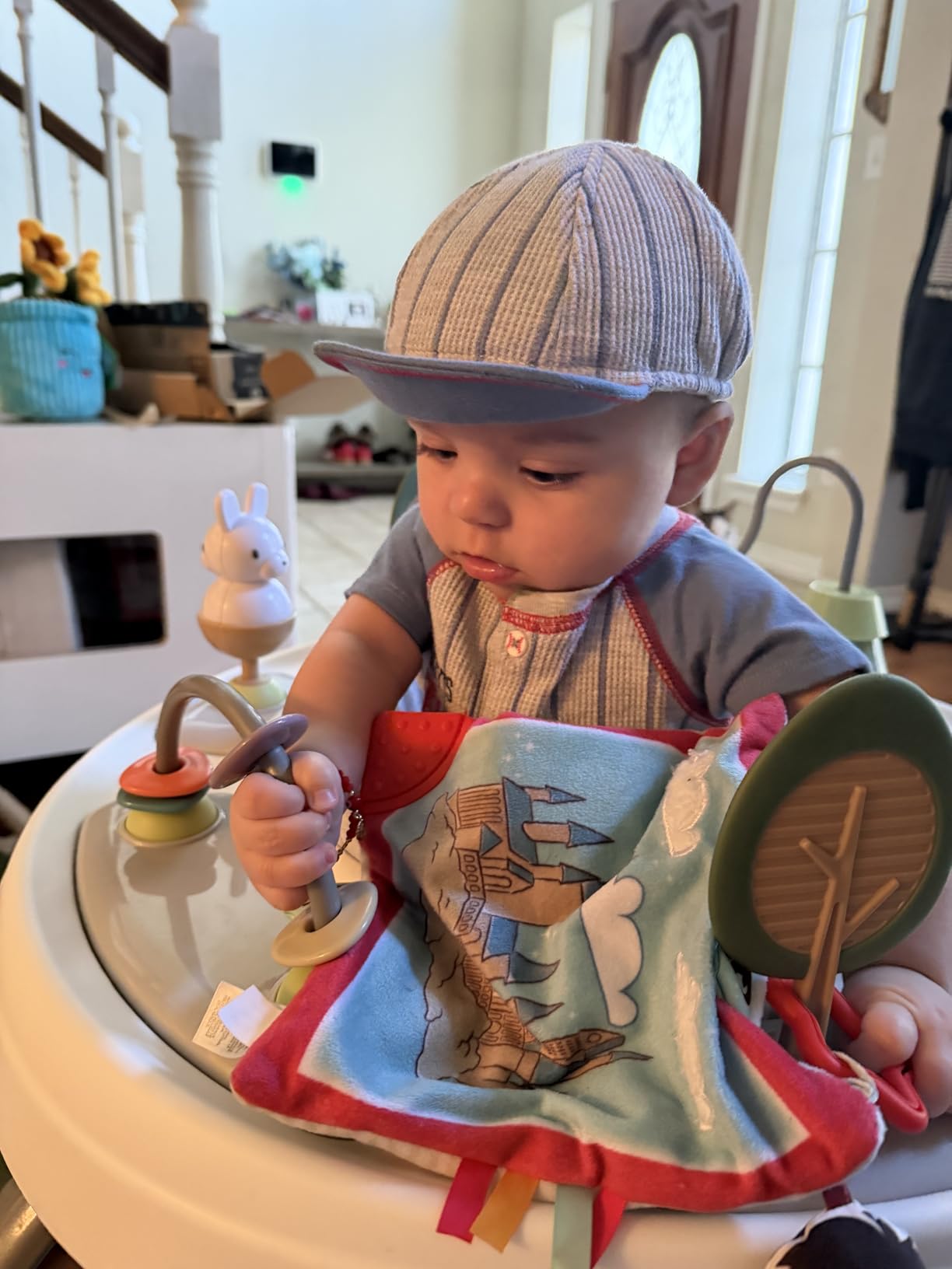 Ingenuity Spring & Sprout 2-in-1 Baby Activity Center Jumper and Table with Infant Toys - Ages 6 Months +, First Forest customer photo 2