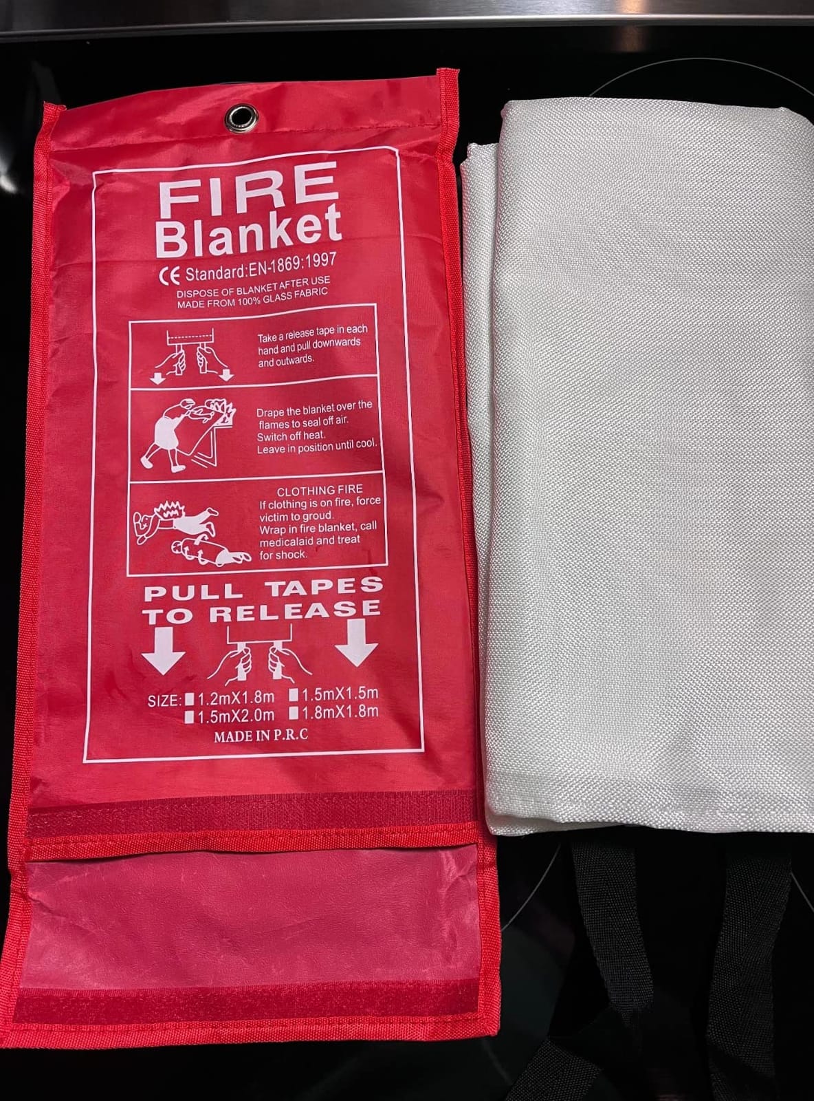 FLASLD Large Fire Blanket for Home and Kitchen, 6 ft x 8 ft Fiberglass Welding Blanket Emergency for People, Flame Retardant Protection and Heat Insulation customer photo 1