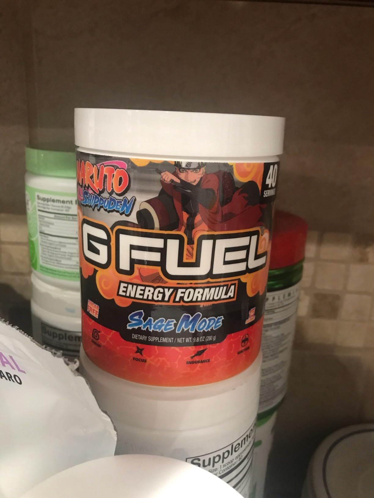 G Fuel Sage Mode Energy Drink Powder, Pre Workout Caffeine Mix for Gaming, Sugar Free Focus Amino, Vitamin + Antioxidants, 9.9oz (Grapefruit + White Peach, 40 Servings) customer photo 2