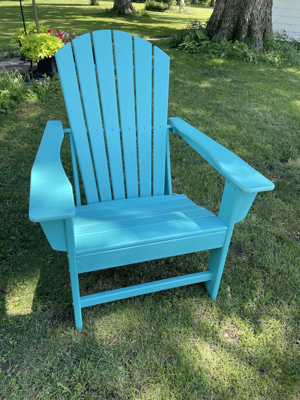 Oversized-Adirondack-Chairs Set of 2 | HDPE | All Weather | Blue | 400lbs Maximum Weight Limit, Plastic Fire Pit Chair, 22