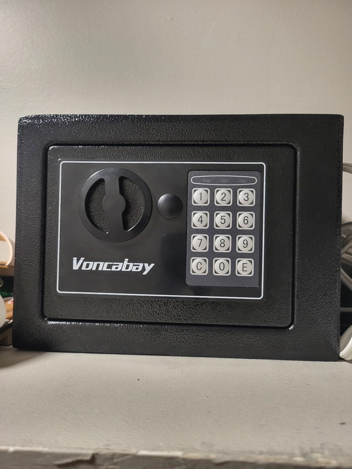 Voncabay Money Safe Box for Home with Sensor Light & Fireproof Money Bag - 0.23 Cubic Feet Security Safe Box with Digital Keypad, Keys & Pass Code Lock, 9.05 W x 6.69 D x 6.69 H, Black customer photo 2