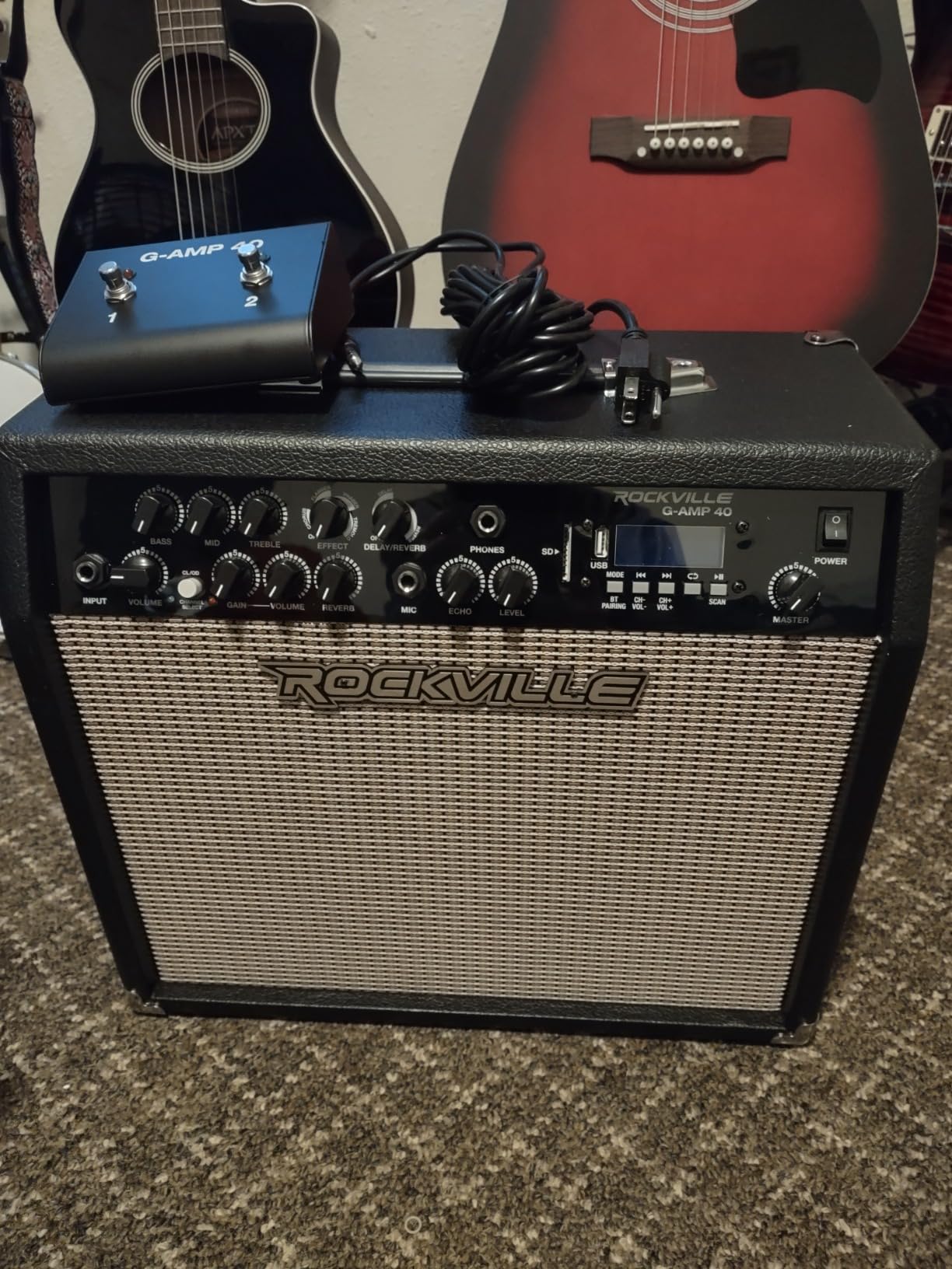 Rockville G-AMP 20W Guitar Amplifier Combo with Bluetooth, Delay, Dual Guitar Inputs, Clean/Overdrive, EQ Controls, Portable for Practice and Small Gigs customer photo 2