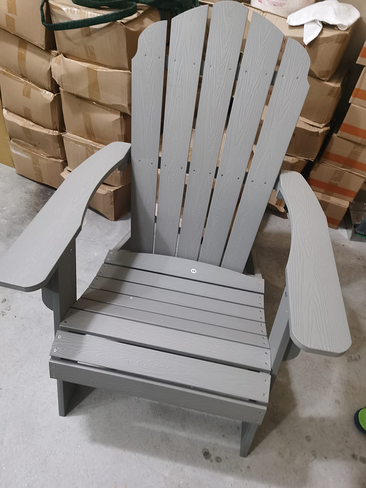 Oversized Adirondack Chair with Cup-Holder- Navy Blue | Heavy Duty Poly Lumber Outdoor Fire Pit Chair, Weather Resistant, Plastic Chair for Patio, Lawn, Deck, Weight Capacity 450lbs customer photo 1