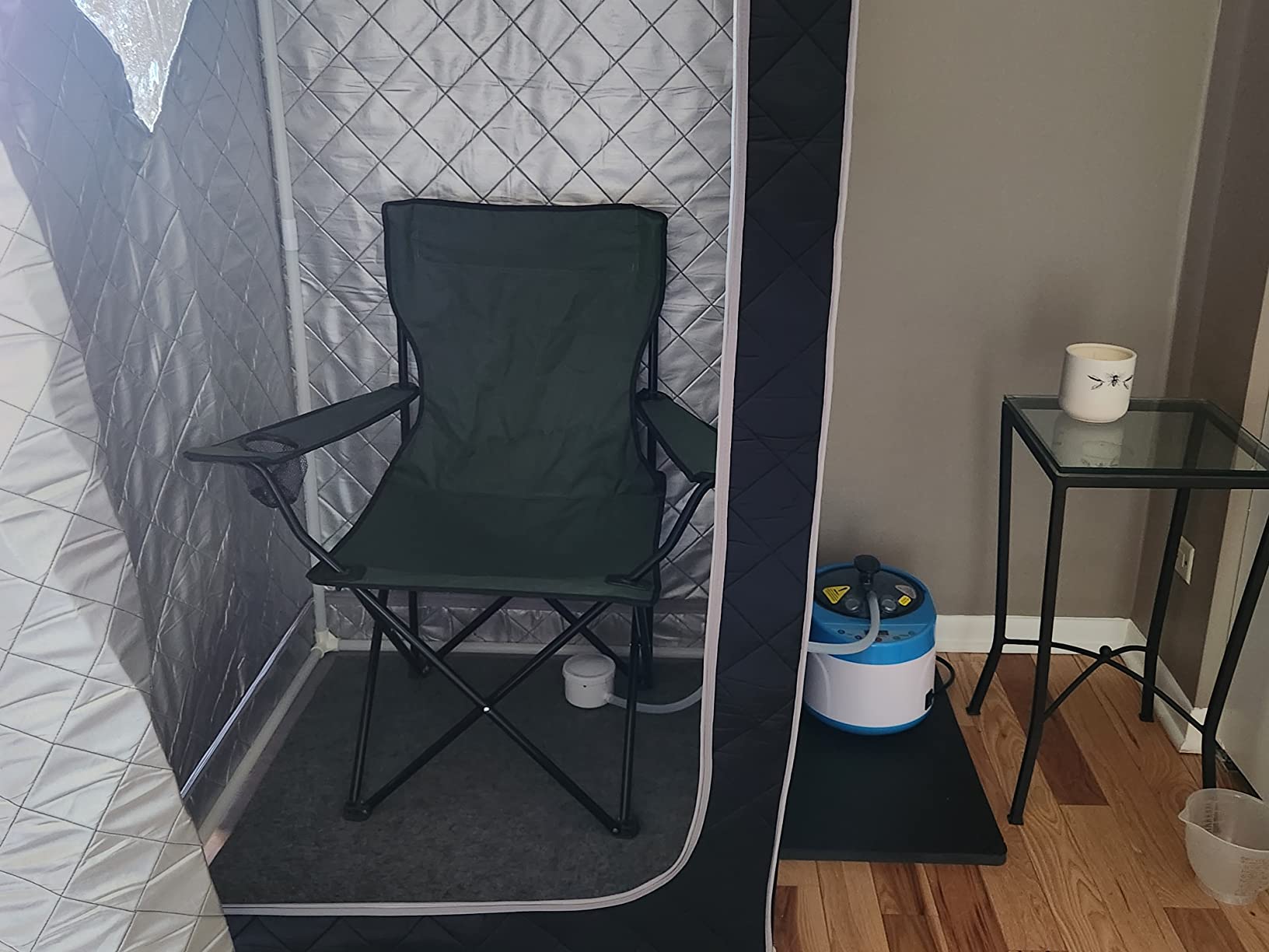 ZONEMEL Full Size Portable Steam Sauna Kit, Personal Full Body Home Spa for Detox, Relaxation, 4 Liters 1500 Watt Steamer, Remote Control, Timer, Foldable Chair (L31.5 x W31.5 x H55.1, 3 Windows) customer photo 1