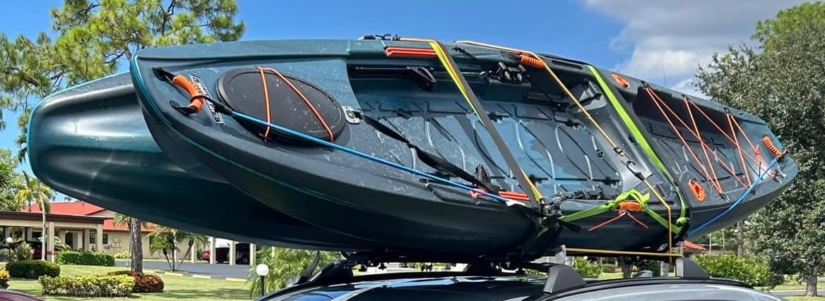 Kayak Roof Rack, 2 Pair J-Bar Roof Rack with 4 Ropes. Heavy Duty Kayak Roof Carrier for Your Canoe SUV and Trucks customer photo 2