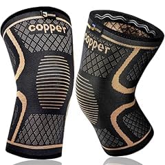 Copper Knee Brace for Men and Women (2 Pack, Large) Compression Support | Copper Fabric, Effective Support, All-day Wearability - Compression Sleeve for Arthritis Pain, MCL, Sports & Injury Recovery customer photo 2