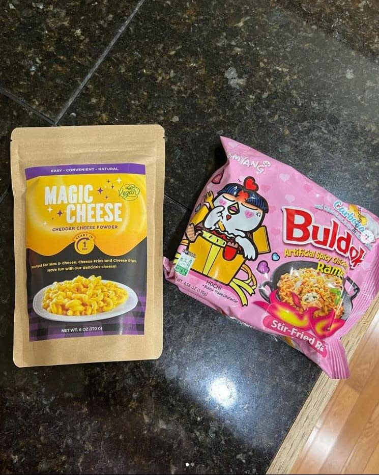 LIVING JIN Vegan Cheddar Magic Cheese Sauce Powder 6oz, Plant-Based | Low sodium & dairy free, Ideal for mac & cheese and nachos, Makes creamy sauce, Quick 1 min microwave customer photo 2