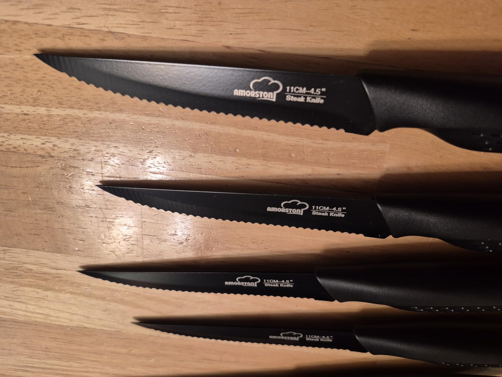Amorston Steak Knives, Steak Knives Set of 8, Stainless Steel Steak Knife Set, Serrated Knives Dishwasher Safe, Elegant Black Mothers Day Gifts for Women customer photo 2