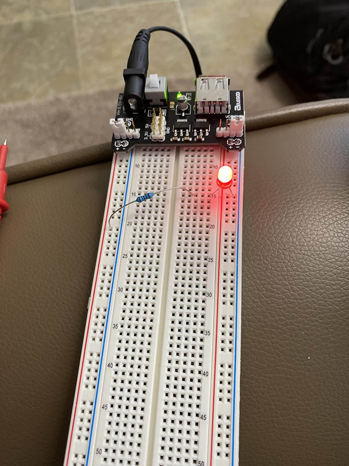 ELEGOO Upgraded Electronics Fun Kit w/Power Supply Compatible with Arduino | PDF Tutorials, Power Supply Module, Jumper Wire, Precision Potentiometer, 830 tie-Points Breadboard, 300+ Components customer photo 1