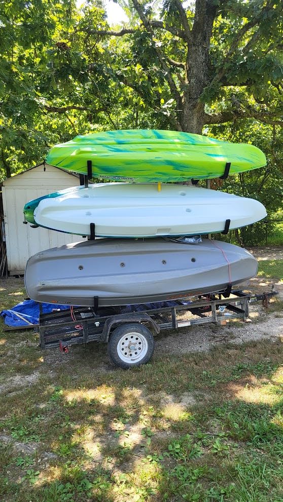 Bonnlo Kayak Stand Freestanding Storage Rack for Kayak Canoe Boat Paddle Board SUP Surfboard for Indoor Outdoor Garage, Shed, Dock with Lockable Wheels Wide Adjustable customer photo 1