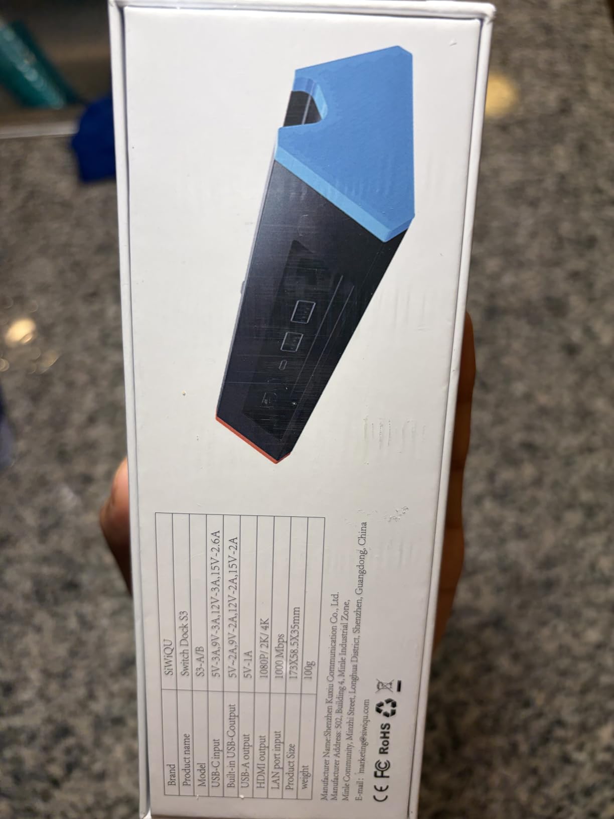 SIWIQU TV Dock Station for Nintendo Switch/Switch OLED | 4K@60Hz HDMI, 100W PD Fast Charging, 2 USB-A Ports, Charge While Playing, TV/Tabletop Mode Button customer photo 1