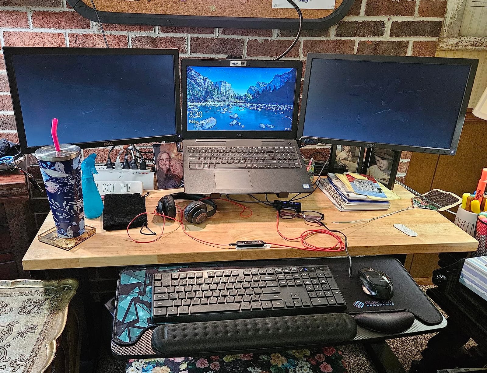 MOUNTUP Dual Monitor and Laptop Mount, Adjustable Monitor Stand for 2 Max 27