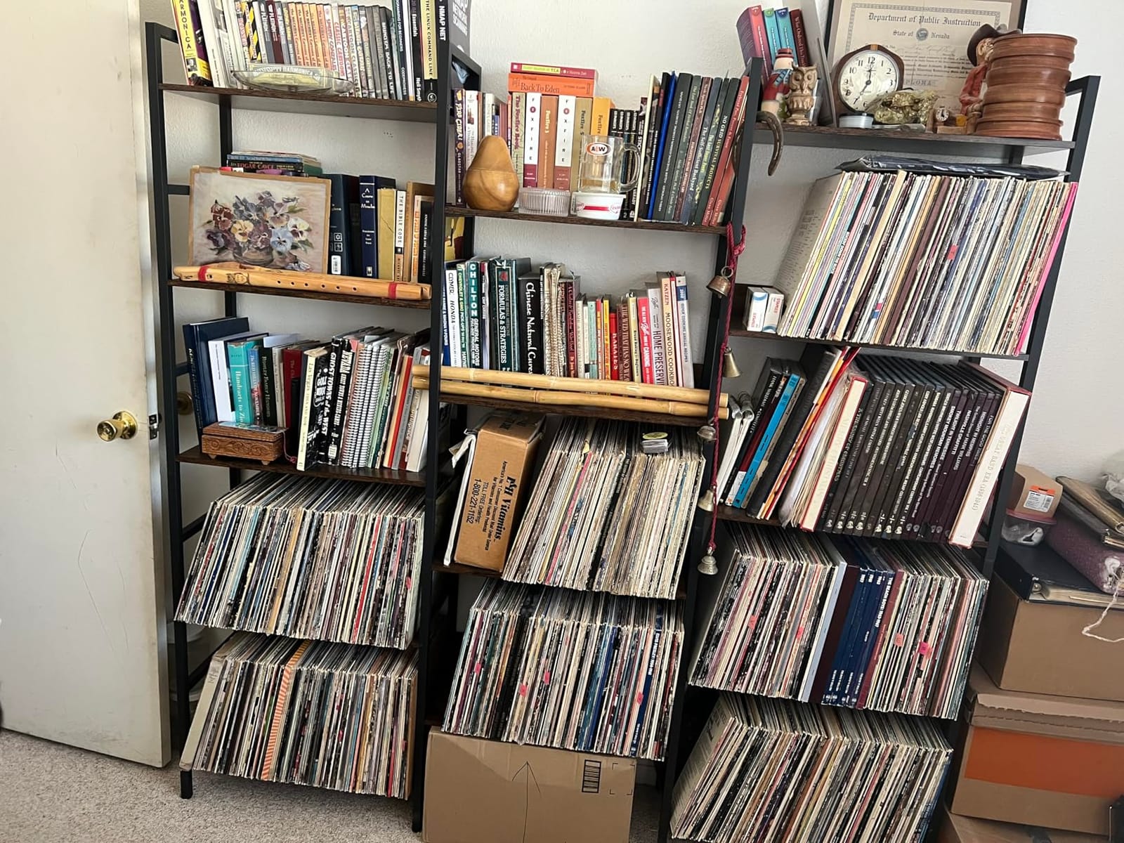 IRONCK Triple Wide 5-Tier Bookshelf with Metal Frame, Vintage Brown | Back Panels Prevent Items from Falling, Sturdy Metal Frame Construction customer photo 2